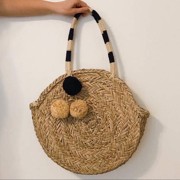 Handbags - Round Woven Straw Bag